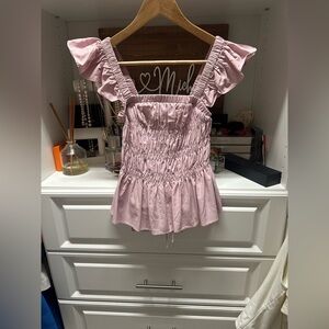 Deluc Pink Ruffled Women's Top